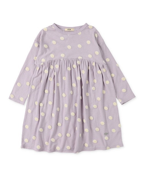 FITH（フィス）の「ドットカットベロアジャガード 長袖 ひざ丈ギャザーワンピース（ワンピース・キッズ・ブラウン/ホワイト/パープル・100/110/120/80/90）」の7枚目の写真