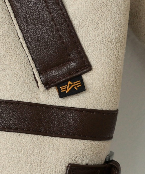 Alpha Industries（アルファインダストリーズ）の「B-3フェイクムートン ショートブルゾン（ブルゾン・レディース・ベージュ/アイボリー/ブラック・SMALL/MEDIUM）」の14枚目の写真