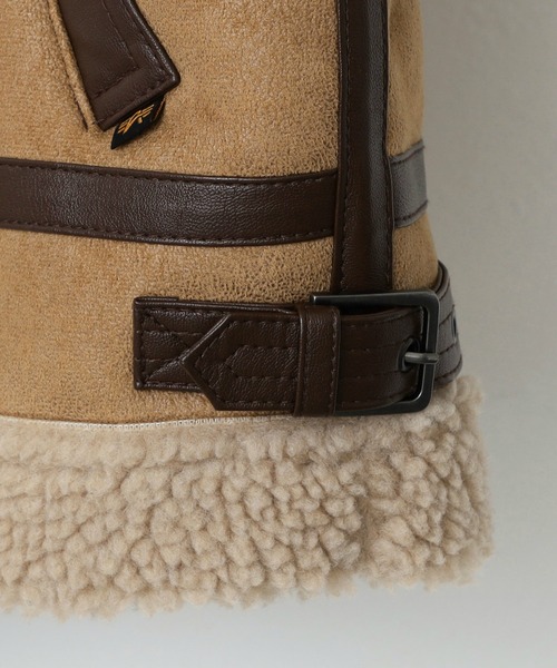 Alpha Industries（アルファインダストリーズ）の「B-3フェイクムートン ショートブルゾン（ブルゾン・レディース・ベージュ/アイボリー/ブラック・SMALL/MEDIUM）」の9枚目の写真