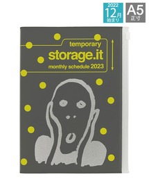 MARK'S（マークス）の「マークス 手帳 2023 スケジュール帳 12月始まり 月間ブロック＋ノート A5正寸 リサイクルPVC ストレージイット /エキセントリック（手帳/メモ帳・メンズ）」