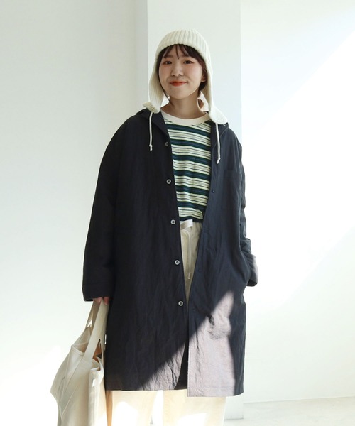 PAR ICI（パーリッシィ）の「コットンナイロンウェザー EDODAKIチェスターコート（チェスターコート・レディース・グリーン/ベージュ/チャコールグレー/グレー/グリーン系その他・FREE）」の2枚目の写真