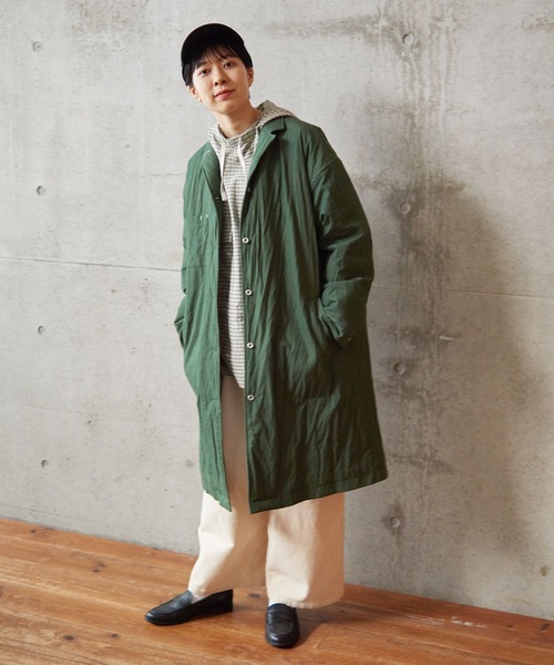 PAR ICI（パーリッシィ）の「コットンナイロンウェザー EDODAKIチェスターコート（チェスターコート・レディース・グリーン/ベージュ/チャコールグレー/グレー/グリーン系その他・FREE）」の21枚目の写真