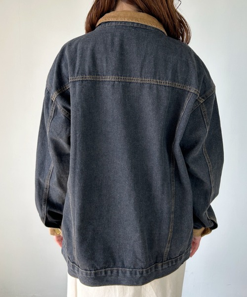 CLEA(クレア)の「ビッグシルエット デニムジャケット(デニムジャケット・レディース・ブルー/ブラック・FREE)」の6枚目の写真
