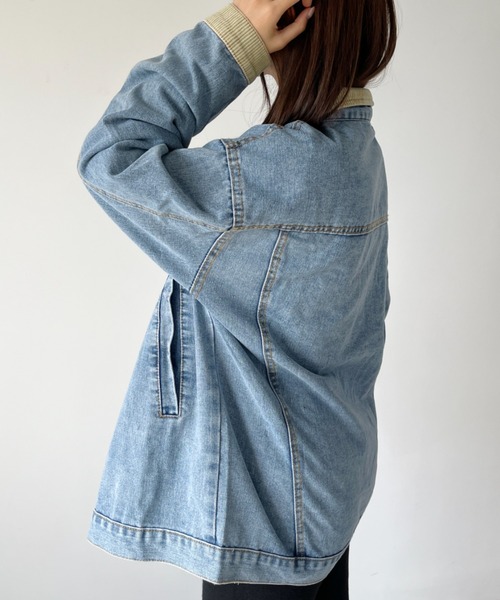 CLEA(クレア)の「ビッグシルエット デニムジャケット(デニムジャケット・レディース・ブルー/ブラック・FREE)」の16枚目の写真