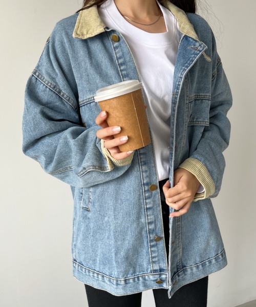 CLEA(クレア)の「ビッグシルエット デニムジャケット(デニムジャケット・レディース・ブルー/ブラック・FREE)」の11枚目の写真