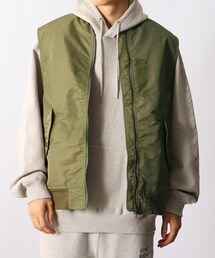 THE SHOP TK （ザ ショップ ティーケー ）の「◆薄中綿MA-1ベスト（ブルゾン）」