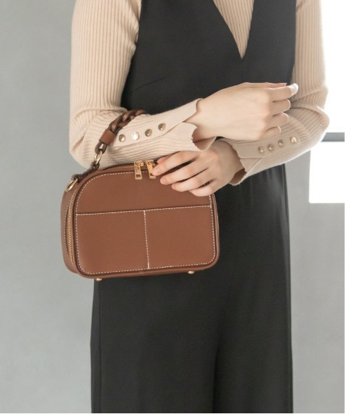 RANDA(ランダ)の「編み込みハンドル3WAYミニショルダーバッグ(ショルダーバッグ・レディース・ダークブラウン/ブラウン/アイボリー・FREE)」の11枚目の写真