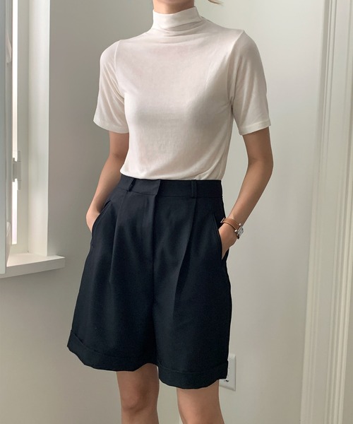 MUYMONA(ムイモナ)の「ハーフスリーブ ウールタートルトップ mmw22a002【MUYMONA】【2022AW】(Tシャツ/カットソー・レディース・ブラック/ベージュ/クリーム・FREE)」の10枚目の写真