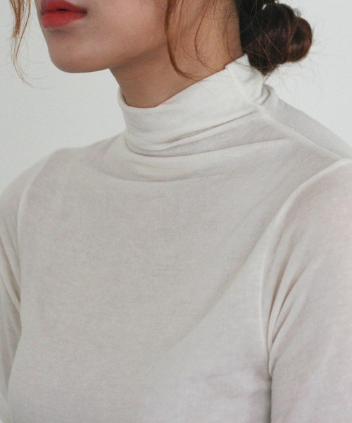 MUYMONA(ムイモナ)の「ハーフスリーブ ウールタートルトップ mmw22a002【MUYMONA】【2022AW】(Tシャツ/カットソー・レディース・ブラック/ベージュ/クリーム・FREE)」の22枚目の写真