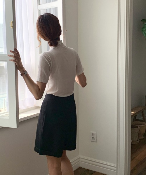 MUYMONA(ムイモナ)の「ハーフスリーブ ウールタートルトップ mmw22a002【MUYMONA】【2022AW】(Tシャツ/カットソー・レディース・ブラック/ベージュ/クリーム・FREE)」の15枚目の写真