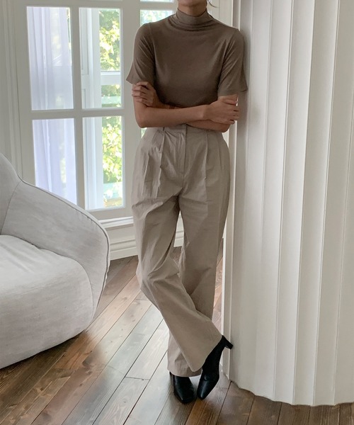 MUYMONA(ムイモナ)の「ハーフスリーブ ウールタートルトップ mmw22a002【MUYMONA】【2022AW】(Tシャツ/カットソー・レディース・ブラック/ベージュ/クリーム・FREE)」の17枚目の写真