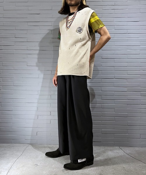 DIET BUTCHER(ダイエットブッチャー)の「DIET BUTCHER Two tuck wide trouser(スラックス・メンズ・ブラック/ブルー・SMALL/MEDIUM/LARGE)」の2枚目の写真