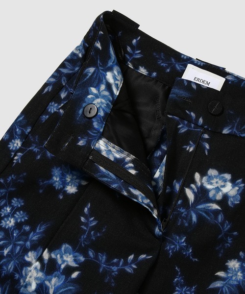 Erdem（アーデム）の「PRINTED STRAIGHT FULL LENGTH TROUSERS（スラックス・レディース・ブルー・8/6）」の3枚目の写真