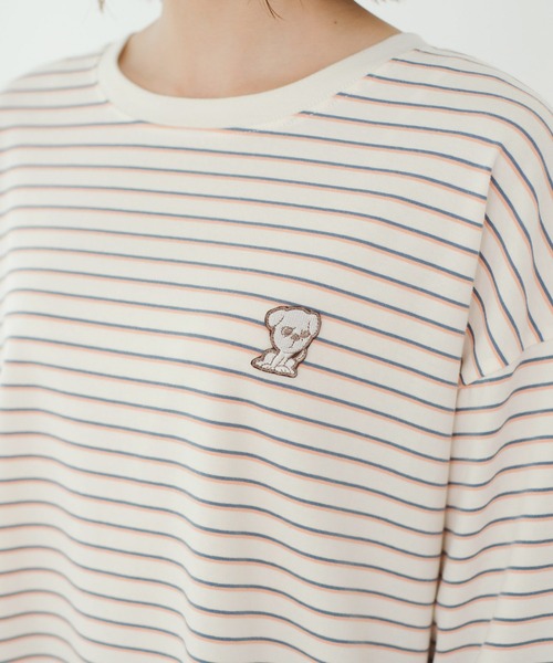 ROPE' PICNIC(ロペピクニック)の「【一部店舗限定】おもちくん×ROPE' PICNIC/マルチボーダーロングTシャツ(Tシャツ/カットソー・レディース・ホワイト系その他・38)」の4枚目の写真