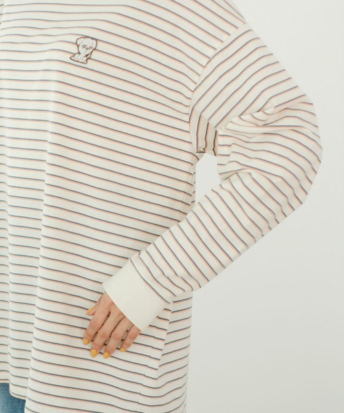 ROPE' PICNIC(ロペピクニック)の「【一部店舗限定】おもちくん×ROPE' PICNIC/マルチボーダーロングTシャツ(Tシャツ/カットソー・レディース・ホワイト系その他・38)」の5枚目の写真