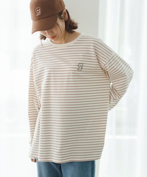 ROPE' PICNIC(ロペピクニック)の「【一部店舗限定】おもちくん×ROPE' PICNIC/マルチボーダーロングTシャツ(Tシャツ/カットソー・レディース・ホワイト系その他・38)」の11枚目の写真
