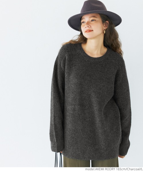 coca（coca）（コカ）の「ヤック風エポーレットスリーブプルオーバー（ニット/セーター・レディース・チャコール/ピンク・M/L）」の5枚目の写真