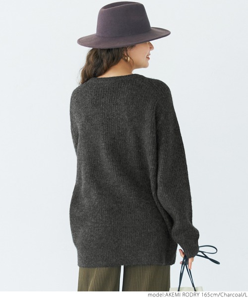 coca（coca）（コカ）の「ヤック風エポーレットスリーブプルオーバー（ニット/セーター・レディース・チャコール/ピンク・M/L）」の7枚目の写真