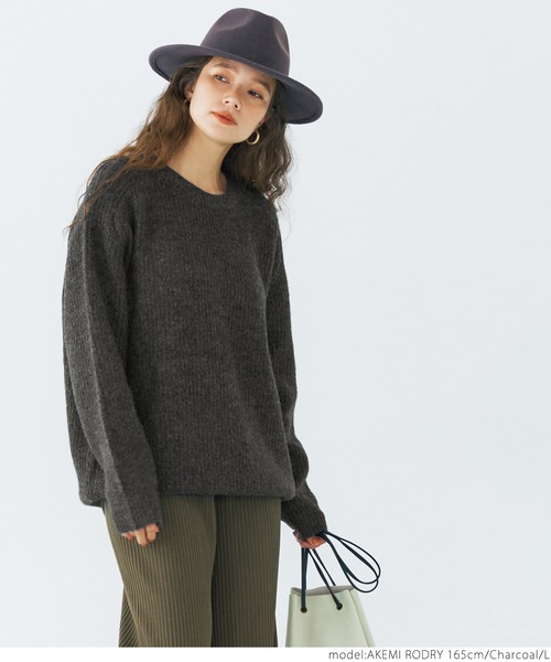 coca（coca）（コカ）の「ヤック風エポーレットスリーブプルオーバー（ニット/セーター・レディース・チャコール/ピンク・M/L）」の8枚目の写真