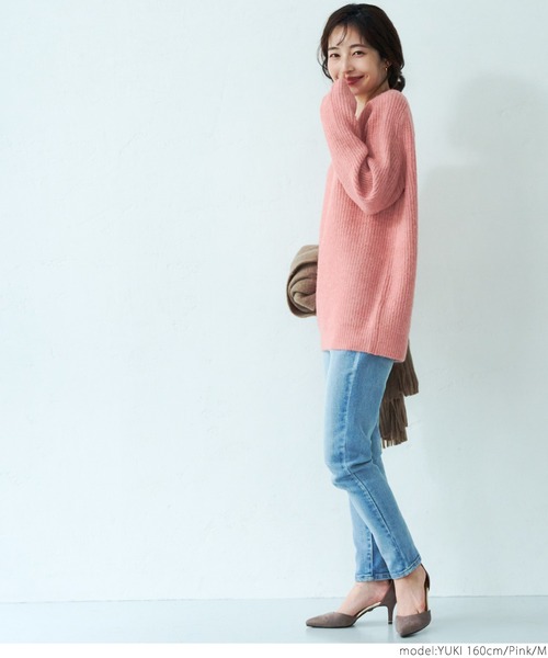 coca（coca）（コカ）の「ヤック風エポーレットスリーブプルオーバー（ニット/セーター・レディース・チャコール/ピンク・M/L）」の12枚目の写真