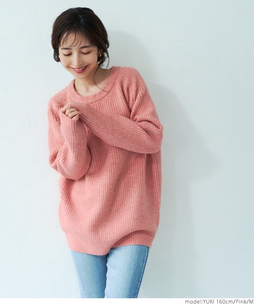 coca（coca）（コカ）の「ヤック風エポーレットスリーブプルオーバー（ニット/セーター・レディース・チャコール/ピンク・M/L）」の9枚目の写真