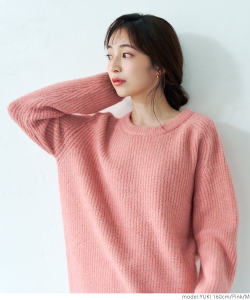 coca（coca）（コカ）の「ヤック風エポーレットスリーブプルオーバー（ニット/セーター・レディース・チャコール/ピンク・M/L）」の13枚目の写真