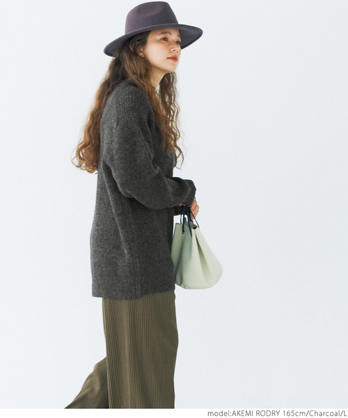 coca（coca）（コカ）の「ヤック風エポーレットスリーブプルオーバー（ニット/セーター・レディース・チャコール/ピンク・M/L）」の6枚目の写真