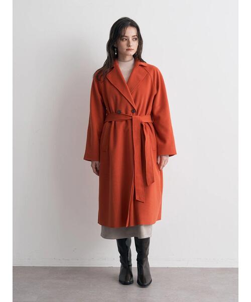 YECCA VECCA（イェッカヴェッカ）の「ライトニットビーバートレンチコート（トレンチコート・レディース・ベージュ/オレンジ/モカ・FREE）」の6枚目の写真