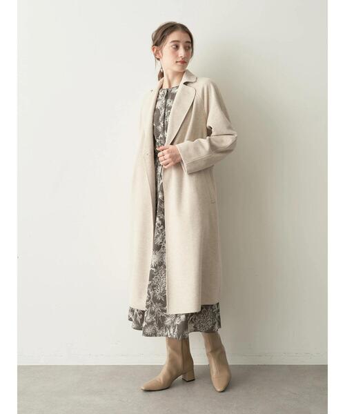 YECCA VECCA（イェッカヴェッカ）の「ライトニットビーバートレンチコート（トレンチコート・レディース・ベージュ/オレンジ/モカ・FREE）」の9枚目の写真