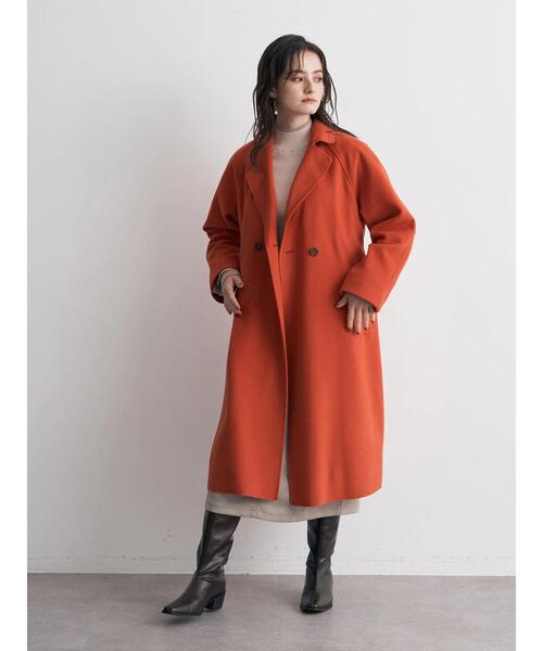 YECCA VECCA（イェッカヴェッカ）の「ライトニットビーバートレンチコート（トレンチコート・レディース・ベージュ/オレンジ/モカ・FREE）」の17枚目の写真