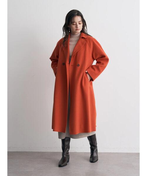 YECCA VECCA（イェッカヴェッカ）の「ライトニットビーバートレンチコート（トレンチコート・レディース・ベージュ/オレンジ/モカ・FREE）」の18枚目の写真