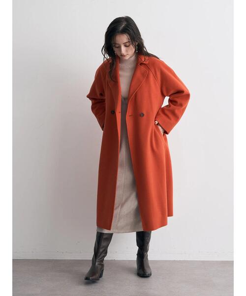 YECCA VECCA（イェッカヴェッカ）の「ライトニットビーバートレンチコート（トレンチコート・レディース・ベージュ/オレンジ/モカ・FREE）」の19枚目の写真