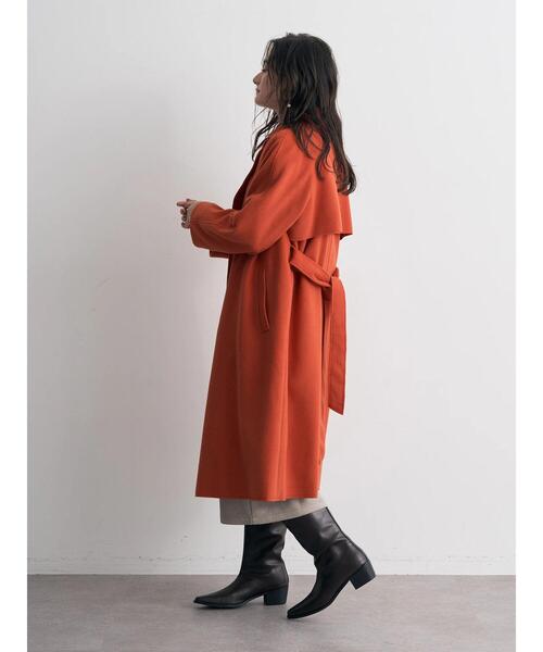 YECCA VECCA（イェッカヴェッカ）の「ライトニットビーバートレンチコート（トレンチコート・レディース・ベージュ/オレンジ/モカ・FREE）」の21枚目の写真