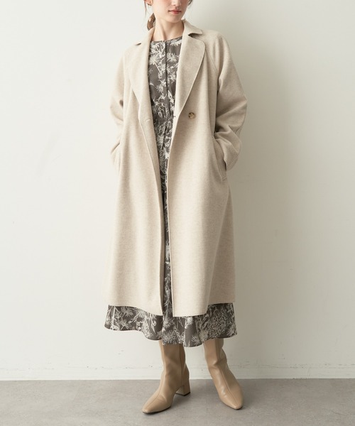 YECCA VECCA（イェッカヴェッカ）の「ライトニットビーバートレンチコート（トレンチコート・レディース・ベージュ/オレンジ/モカ・FREE）」の3枚目の写真