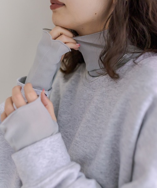 mystic(ミスティック)の「【カラー展開豊富】シアーハイネックプルオーバー(Tシャツ/カットソー・レディース・アイボリー/ブラック/ブルー/グレー/オレンジ・FREE)」の3枚目の写真