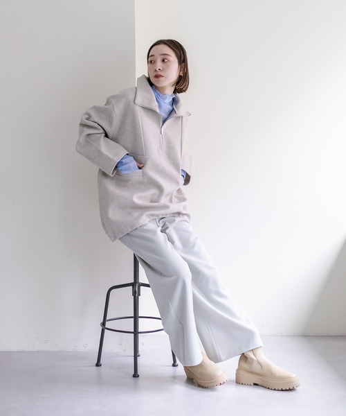 mystic(ミスティック)の「【カラー展開豊富】シアーハイネックプルオーバー(Tシャツ/カットソー・レディース・アイボリー/ブラック/ブルー/グレー/オレンジ・FREE)」の16枚目の写真