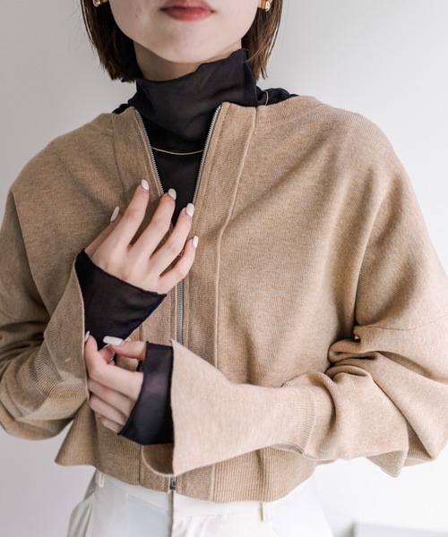 mystic(ミスティック)の「【カラー展開豊富】シアーハイネックプルオーバー(Tシャツ/カットソー・レディース・アイボリー/ブラック/ブルー/グレー/オレンジ・FREE)」の9枚目の写真