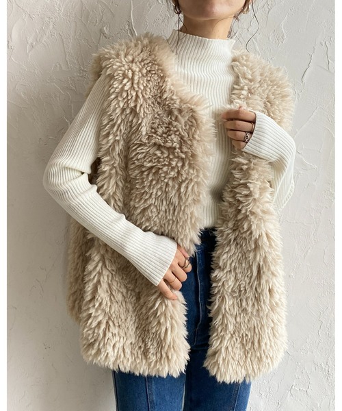 She's Closet（シーズクローゼット）の「プチハイネックタイト長袖リブニットプルオーバー（ニット/セーター・レディース・オフホワイト/グレー/ブラック/アイボリー/ミント/ベージュ/パープル/グリーン/スモークピンク/ブルー/マスタード/グレイッシュベージュ・M/L）」の16枚目の写真