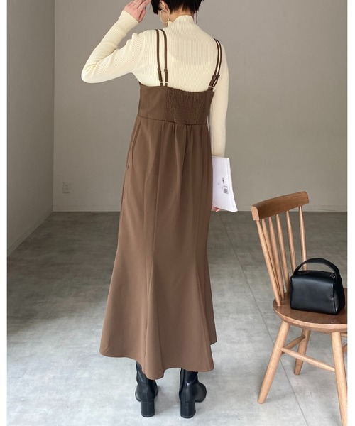 She's Closet（シーズクローゼット）の「プチハイネックタイト長袖リブニットプルオーバー（ニット/セーター・レディース・オフホワイト/グレー/ブラック/アイボリー/ミント/ベージュ/パープル/グリーン/スモークピンク/ブルー/マスタード/グレイッシュベージュ・M/L）」の20枚目の写真