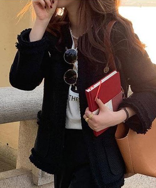 c.u.l（シーユーエル）の「フリンジ ツイードジャケット culw345（ノー