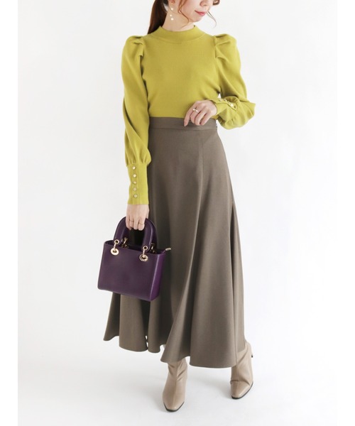 Te chichi(テチチ)の「【貴島明日香コラボ】ウーリッシュロングフレアスカート(スカート・レディース・オフホワイト/イエロー/カーキ・SMALL/MEDIUM)」の8枚目の写真