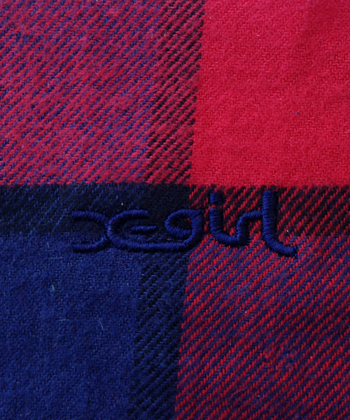 X-girl（エックスガール）の「SHAGGY PLAID SHIRT DRESS（ワンピース・レディース・レッド/グリーン/ネイビー・1/2）」の10枚目の写真