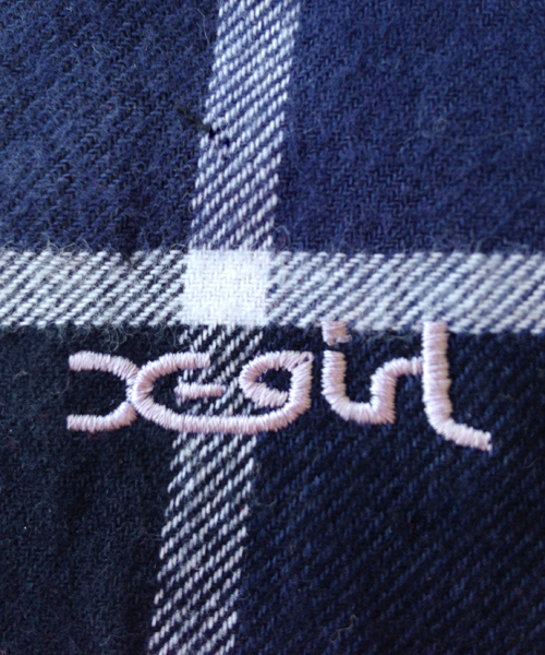 X-girl（エックスガール）の「SHAGGY PLAID SHIRT DRESS（ワンピース・レディース・レッド/グリーン/ネイビー・1/2）」の13枚目の写真