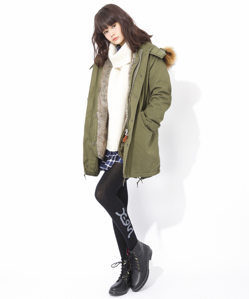 X-girl（エックスガール）の「SHAGGY PLAID SHIRT DRESS（ワンピース・レディース・レッド/グリーン/ネイビー・1/2）」の14枚目の写真