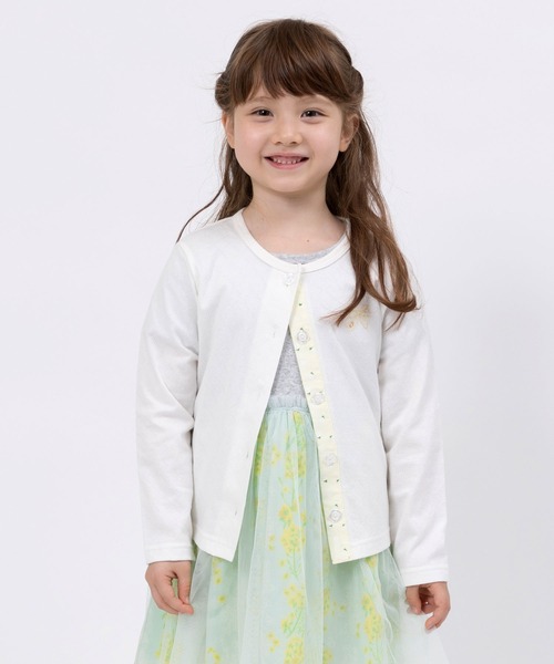 KP（ケーピー）の「TioTio抗ウィルス加工/ダイヤジャガード天竺の前ボタンカーディガン(100～130)（カーディガン/ボレロ・キッズ・ブルー/オフホワイト・110cm/120cm/130cm/100cm）」の2枚目の写真