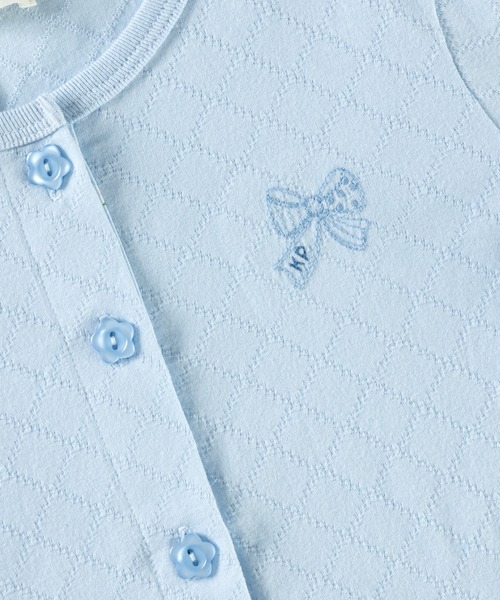 KP（ケーピー）の「TioTio抗ウィルス加工/ダイヤジャガード天竺の前ボタンカーディガン(100～130)（カーディガン/ボレロ・キッズ・ブルー/オフホワイト・110cm/120cm/130cm/100cm）」の5枚目の写真