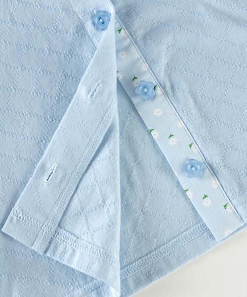 KP（ケーピー）の「TioTio抗ウィルス加工/ダイヤジャガード天竺の前ボタンカーディガン(100～130)（カーディガン/ボレロ・キッズ・ブルー/オフホワイト・110cm/120cm/130cm/100cm）」の6枚目の写真