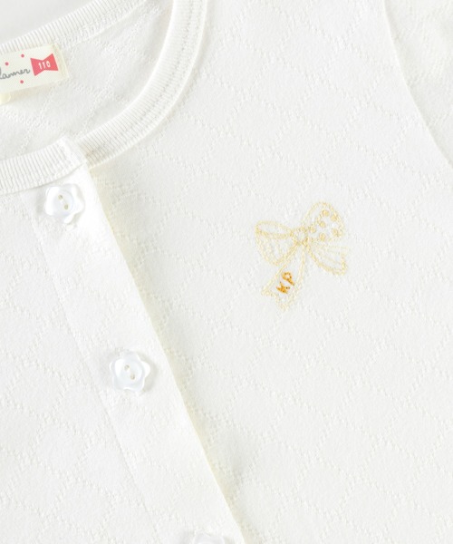 KP（ケーピー）の「TioTio抗ウィルス加工/ダイヤジャガード天竺の前ボタンカーディガン(100～130)（カーディガン/ボレロ・キッズ・ブルー/オフホワイト・110cm/120cm/130cm/100cm）」の3枚目の写真