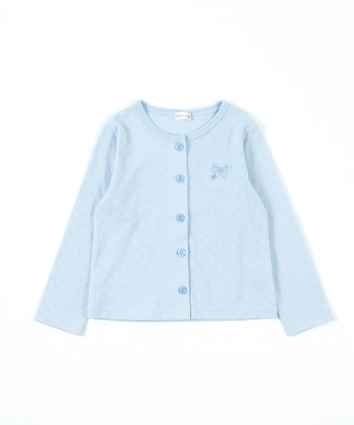 KP（ケーピー）の「TioTio抗ウィルス加工/ダイヤジャガード天竺の前ボタンカーディガン(100～130)（カーディガン/ボレロ・キッズ・ブルー/オフホワイト・110cm/120cm/130cm/100cm）」の10枚目の写真