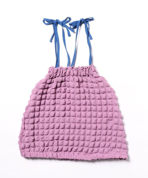 CALMIA(カルミア)の「pocopoco肩リボンつきギャザースカート(kids/S~L)(スカート・キッズ・ラベンダー/ライトグリーン・S/M/L)」の2枚目の写真